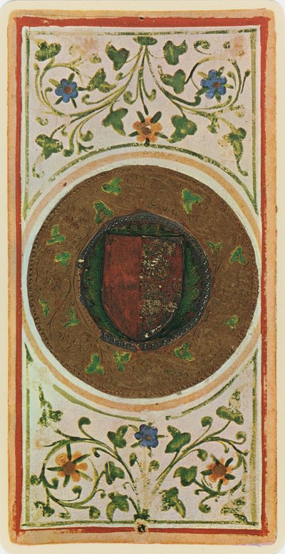 The Ace of Coins, facsimile of a tarot card from the 